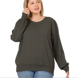 Zenana Plus Size Puff Sleeve Top